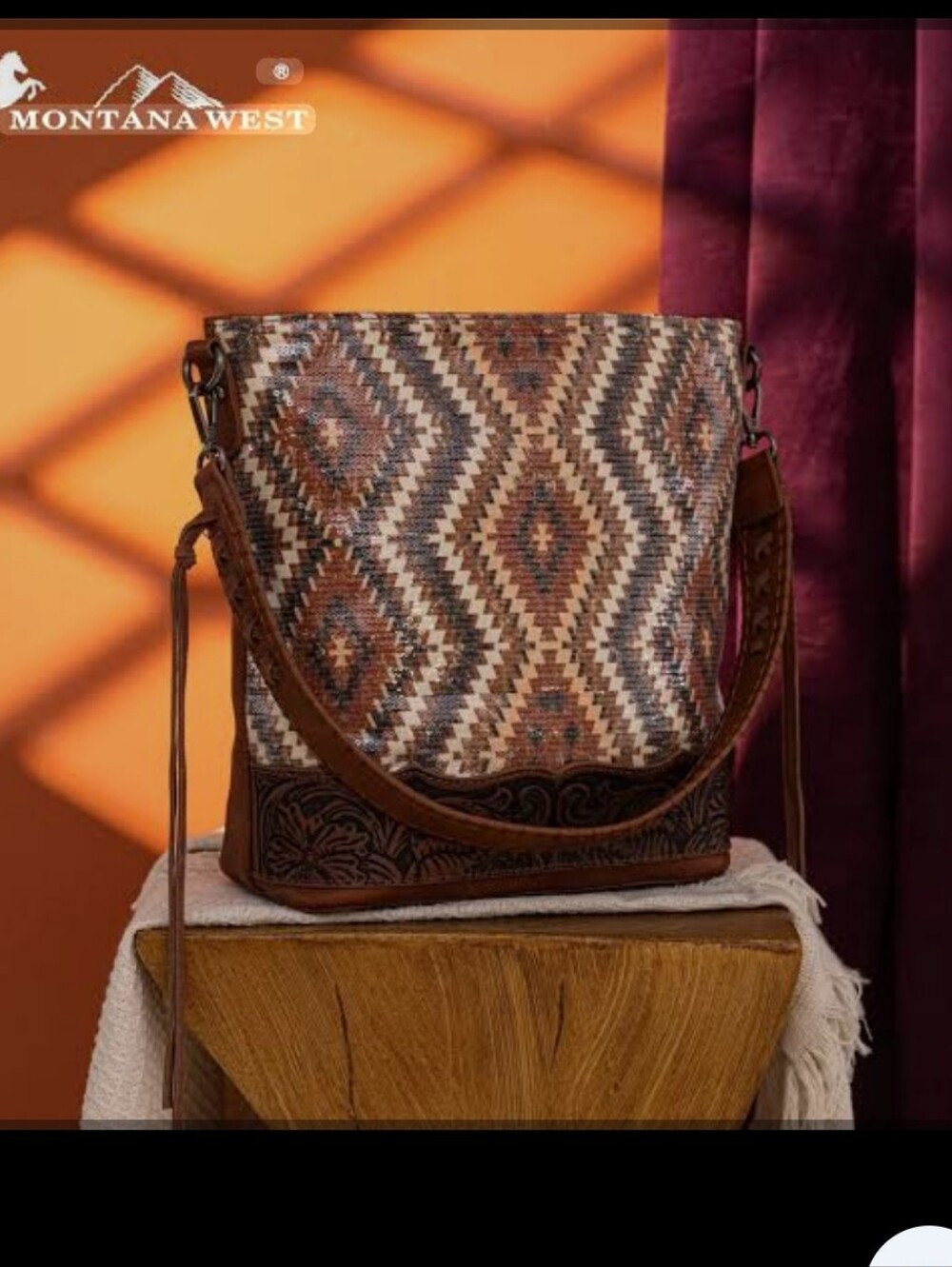 Montana West Sequin Boho Southwestern Conceal Carry Shoulder Crossbody Bag